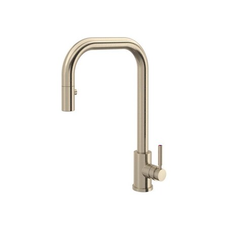 Rohl Holborn Pull-Down Kitchen Faucet With U-Spout U.4046L-STN-2
